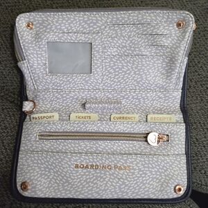 Travel Wallet with Gold Accents